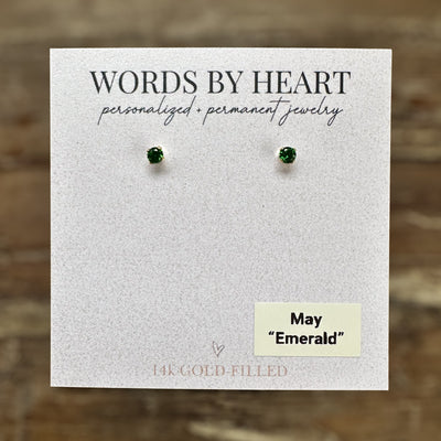 3mm “Birthstone” CZ Earrings