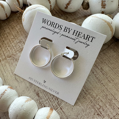 Flat Silver Hoops